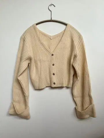 가디건 시어 탑 아이보리