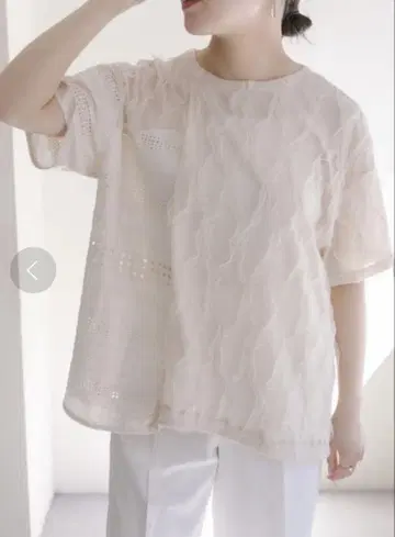 24SS 새상품급 SUM1 STYLE 아지메 레이스 T셔츠