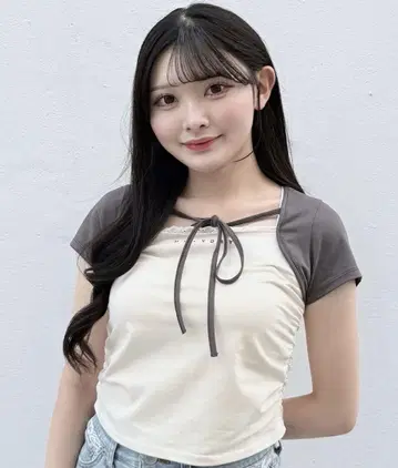 nomae 바이컬러 레이어드 T셔츠