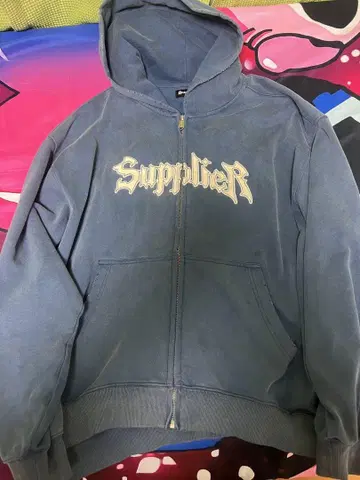 Supplier 데미지 가공 후드티