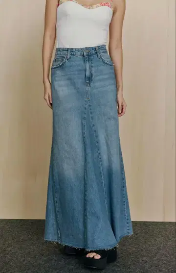 [ 미사용 새상품 ] ZARA 데님 롱 스커트