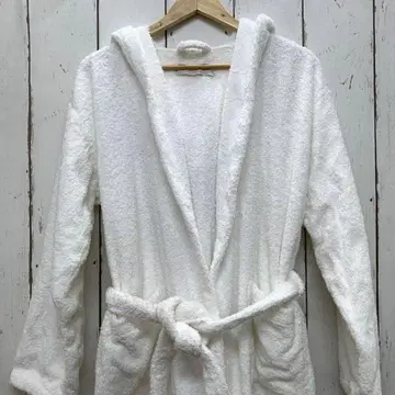 ZARA HOME 후드 부착 목욕 가운 화이트 M
