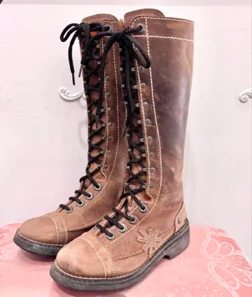 itimi Vintage Lace Up Long Boots 24.0