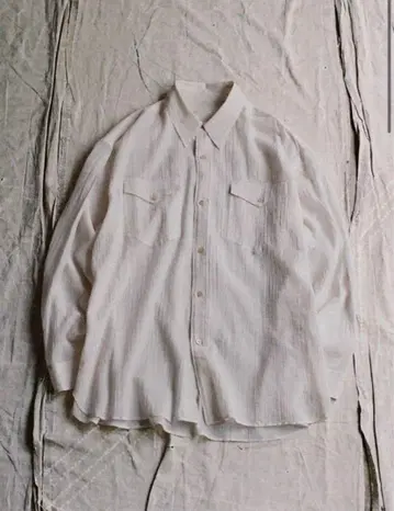 [ LIDNM ] WASHED VOILE SHEER SHIRT