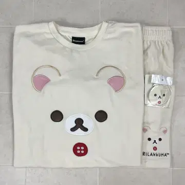 코리락쿠마 돈키 파일 상하의 세트 룸웨어 파자마 화이트 LL