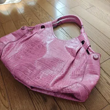 사자비 핑크 크로커다일풍 토트백