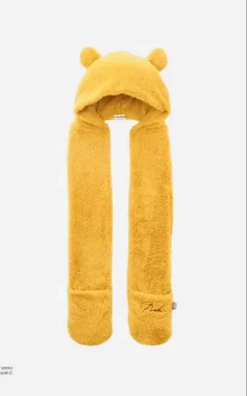 디즈니 후드 부착 머플러 푸우