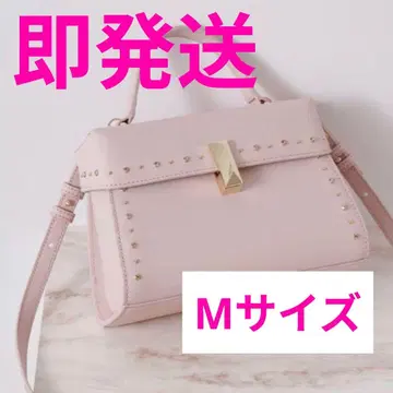 핑크 M 사이즈 셀포드 뤼탕 비쥬 스터드 미니백