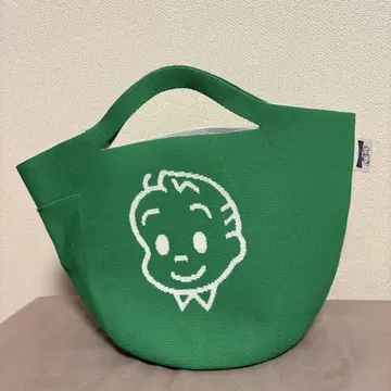 OSAMUGOODS 루트 토트 니트 백 그린