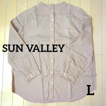 SUN VALLEY 더스티 핑크 밴드 카라 옥스 셔츠 L 사이즈