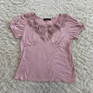 새상품급 선착순 케티 반팔 프릴 티셔츠 M 사이즈 핑크