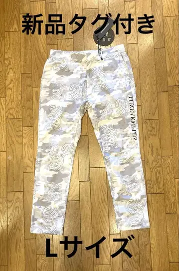 새상품 LUXEAKMPLUS 그레이 카모 패턴 팬츠 L 사이즈