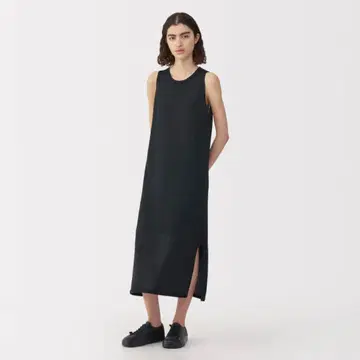 MUJI Labo 와시 니트 슬리브리스 원피스 블랙 M