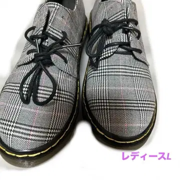 새상품 체크 무늬 로퍼 그레이 핑크 악센트 L 23.5~24cm 상당