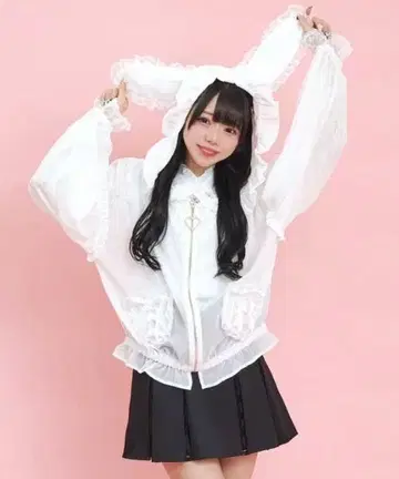 시크릿허니 Secret Honey 토끼 귀 쉬폰 후드티