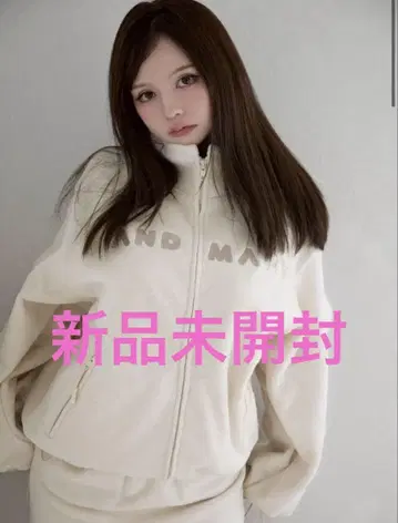 andmary Mary logo fleece jacket ivory