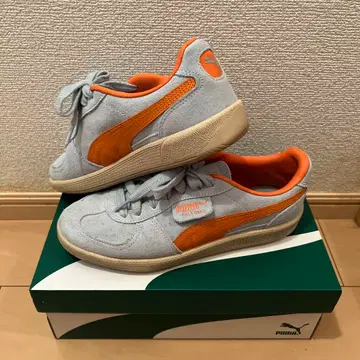 PUMA 스웨이드 스니커즈 그레이/오렌지 25cm