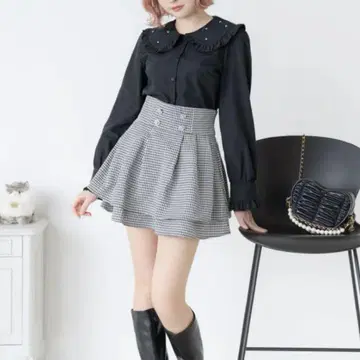 DearMyLoveRose 비쥬 버튼 캉캉 스커트