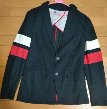 ZARA 자라 얇은 소재 테일러드 자켓 네이비 x 라인 디자인