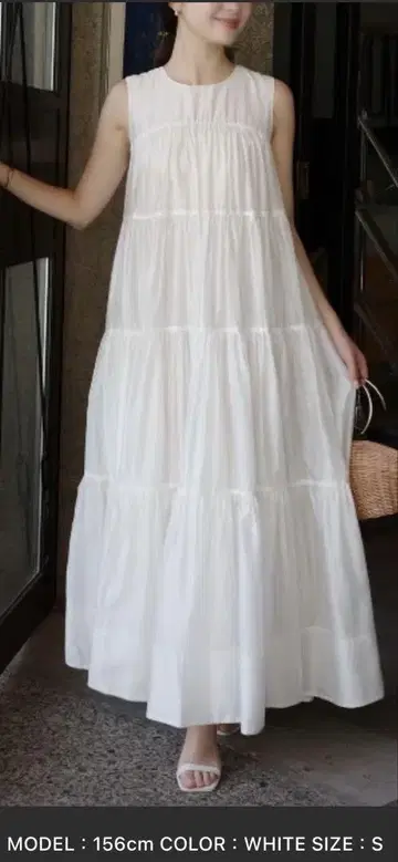 아뉴앙스 텐셀 리치 오간자 티어드 원피스