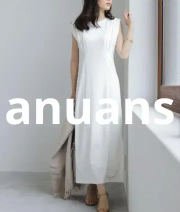거의 미사용 anuans 반팔 원피스 SMALL 화이트 여성용