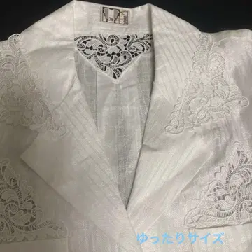 오스트리아제 레이스 장식 화이트 긴팔 셔츠 루즈한 사이즈