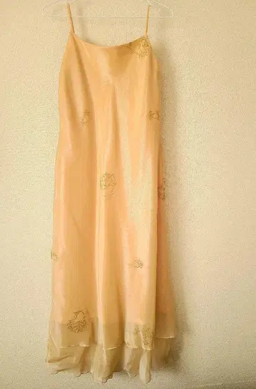 광택 베이지 롱 포멀 드레스 size 9