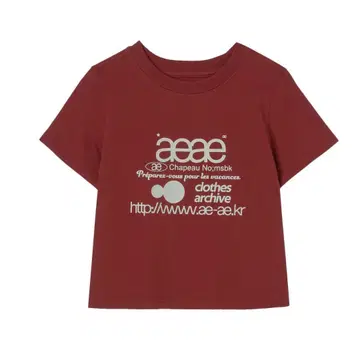 aeae WEB LOGO CROP T-SHIRTS : BURGUNDY