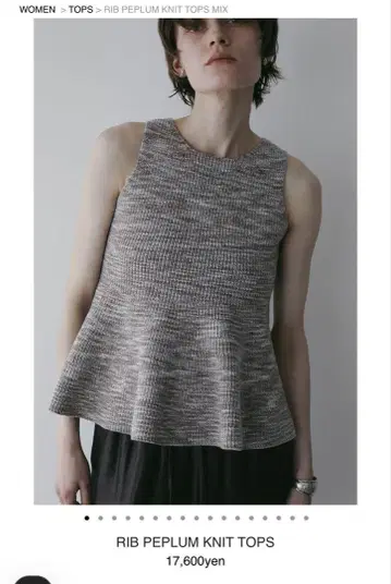 마노프 manof RIB PEPLUM KNIT TOPS