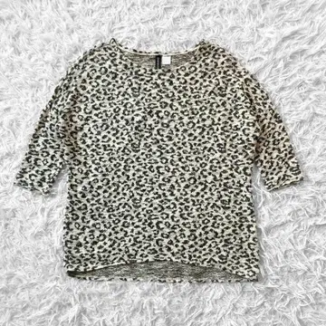 vintage 레오파드 무늬 티셔츠 오부 소매 가을 라메 애니멀