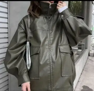 차오패닉 인조 가죽 2WAY 스탠드 블루종 카키