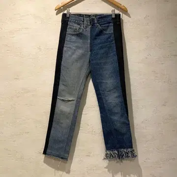 77circa 프린지 리메이크 데님 팬츠 청바지