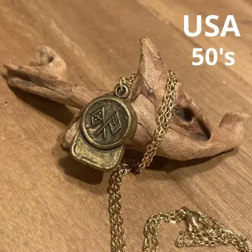 USA 빈티지 50's 참 목걸이 밀리터리 국기 US ARMY