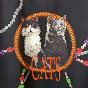ROSE BUD CATS 고양이 스트레치 니트 T셔츠 로즈버드