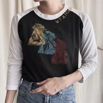 코튼 래글런 셔츠 긴팔 남성용 7부 소매 닭