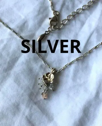 빈티지 문스톤? 실버 목걸이 SILVER 플라워