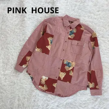 레어 핑크하우스 PINK HOUSE 패치워크 긴팔 셔츠 테디베어