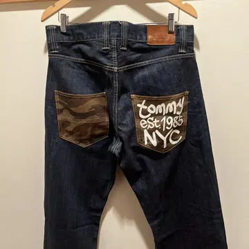 토미 와이드 레그 청바지