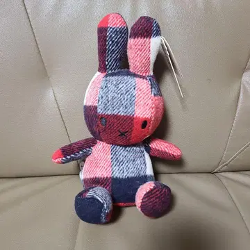 미피 체크 무늬 봉제 인형