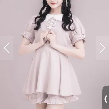pium 카라 리본 도리 셋업 핑크