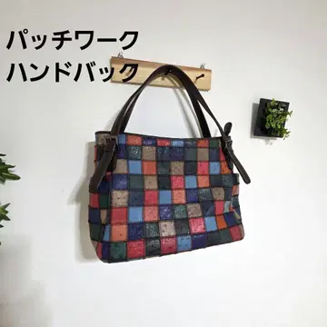 패치워크 핸드백 고급스러움 컬러풀 가죽