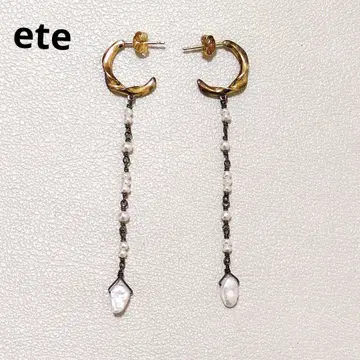 ete 담수 진주 체인 귀걸이