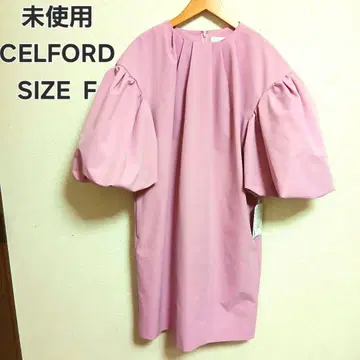 [미사용] CELFORD 셀포드 벨 슬리브 코쿤 원피스 핑크 F