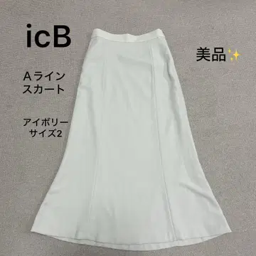 새상품급 icB A라인 스커트 롱 스커트 아이보리 M