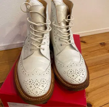 Tricker's M2508 컨트리 부츠 희소한 화이트 25.5cm 정품