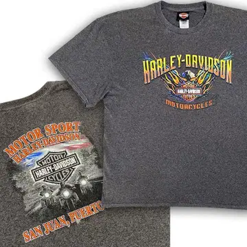 새상품급 할리 데이비슨 이글 T셔츠 그레이 XL