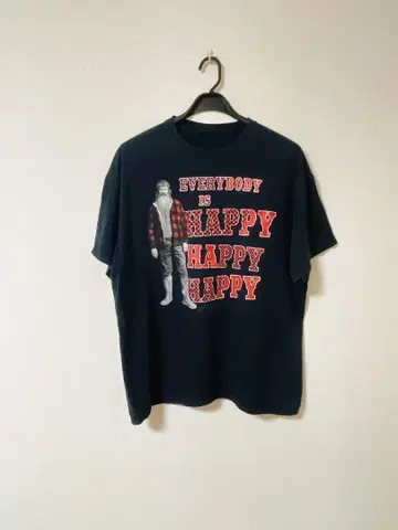 미국 구제 의류 Everybody is Happy 티셔츠 블랙