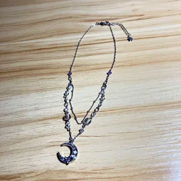 안나수이 ANNA SUI 목걸이 펜던트 초승달 큐빅