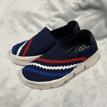 Gomu56 고무 밴딩 워셔블 통굽 슬립온 22.5cm 네이비