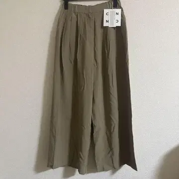 카키 와이드 팬츠 M 사이즈